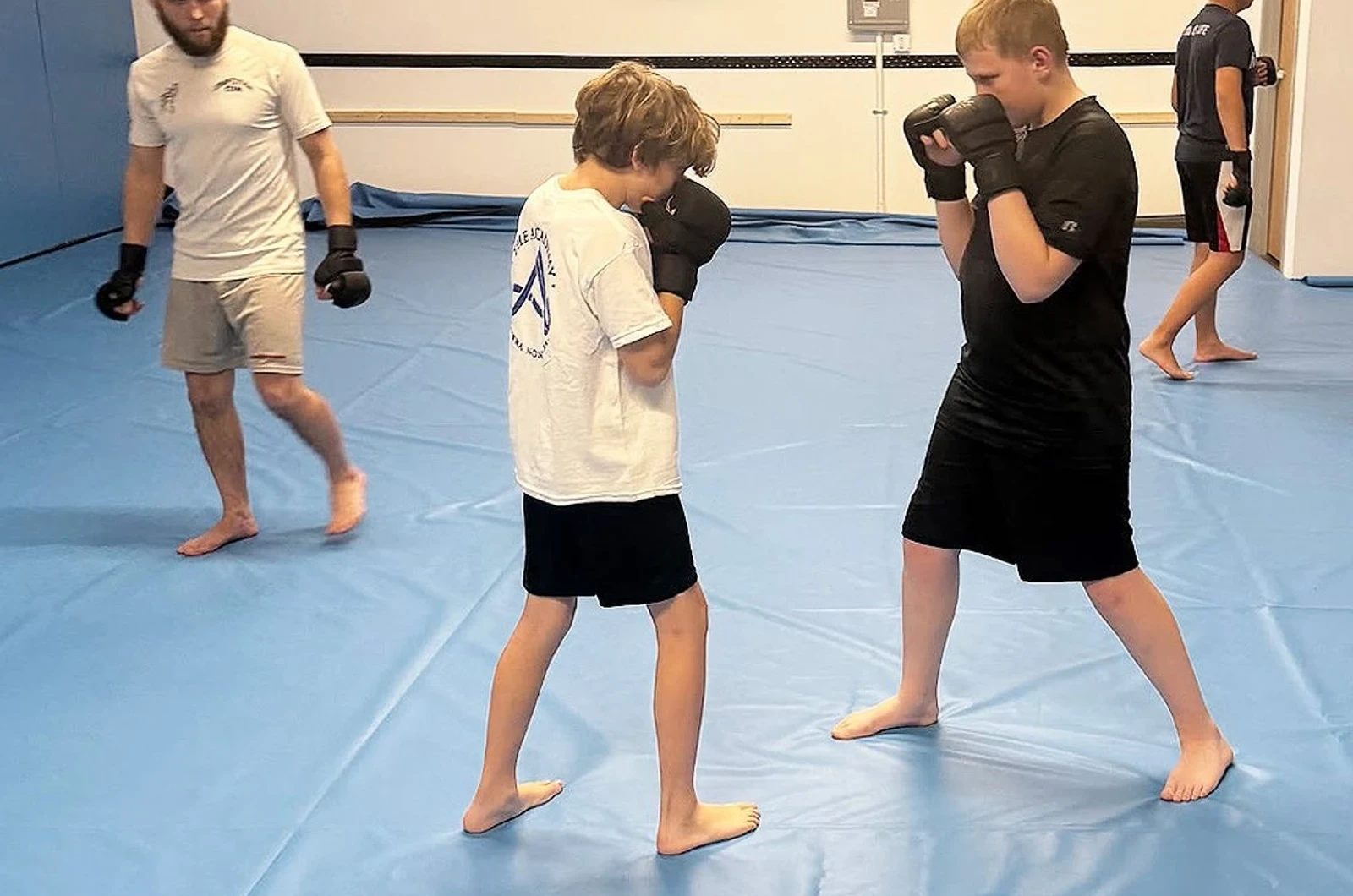 Child building confidence in martial arts